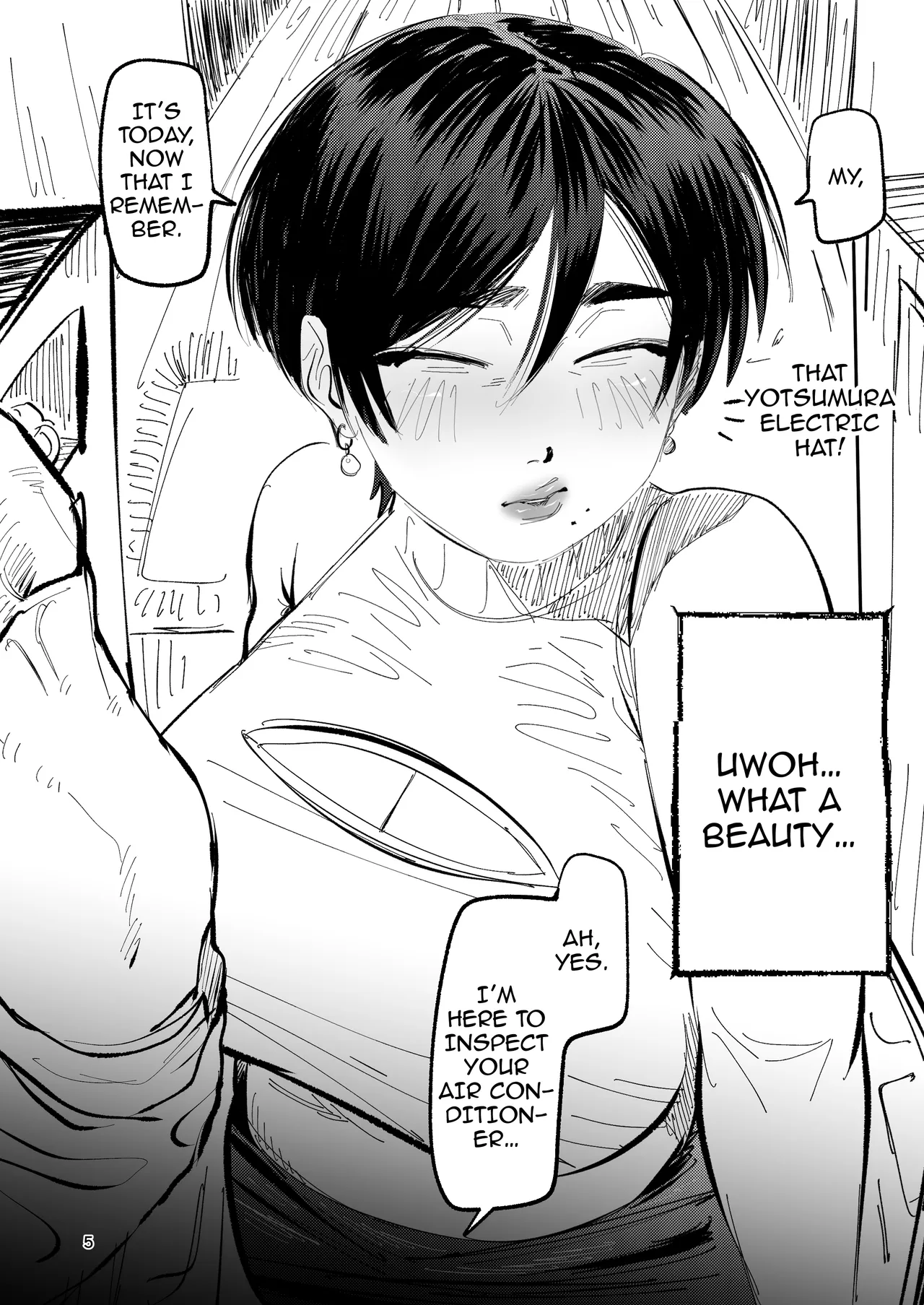 Tenkensaki wa Karada Muchimuchi Mudage Boo Boo / The Home I Was Called To For An Inspection Had A Whole Family Of Plump, Hairy, Pussy-Stinking, Huge-Boobed Women - page 5