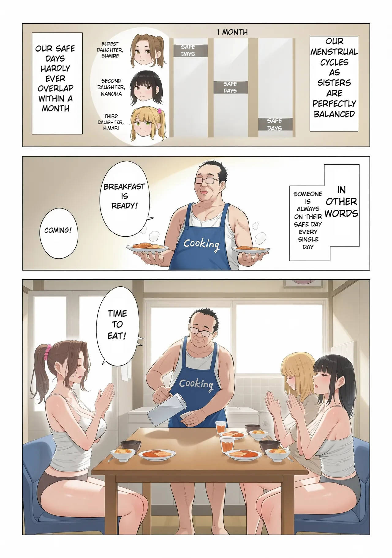 Ogifu-san no Seiyoku Shori wa Watashi tachi Sanshimai no Mochi mawari | Taking the turn - The story of how us three sister took care of our step-father needs - page 10