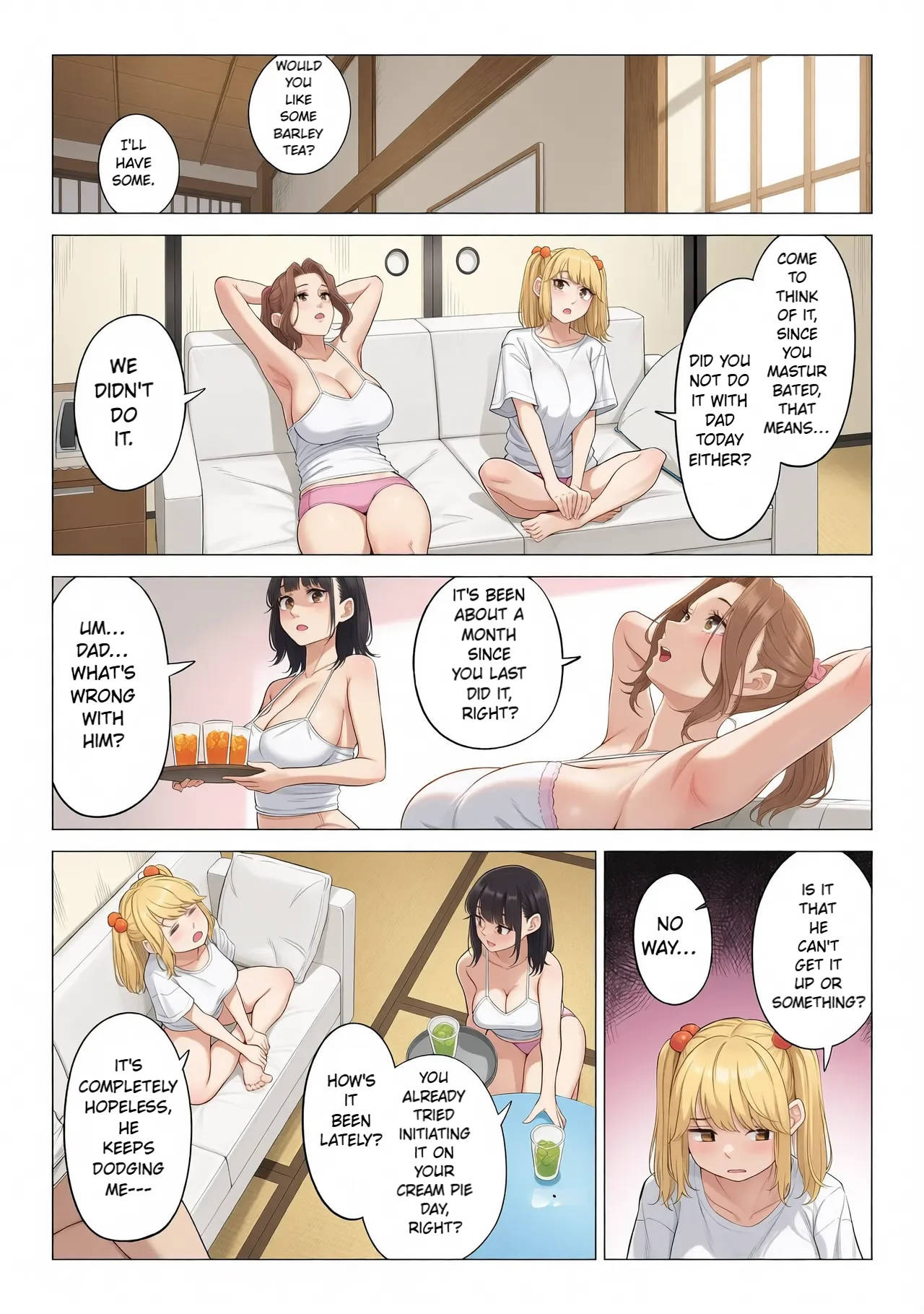 Ogifu-san no Seiyoku Shori wa Watashi tachi Sanshimai no Mochi mawari | Taking the turn - The story of how us three sister took care of our step-father needs - page 137