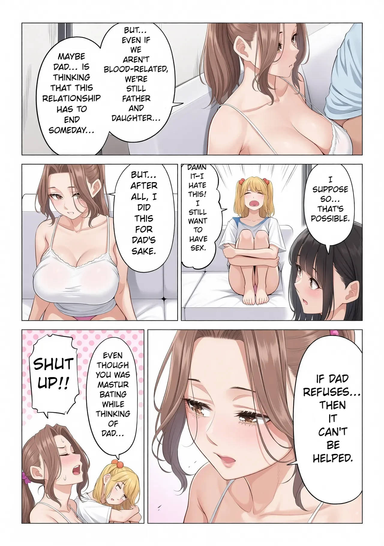 Ogifu-san no Seiyoku Shori wa Watashi tachi Sanshimai no Mochi mawari | Taking the turn - The story of how us three sister took care of our step-father needs - page 139