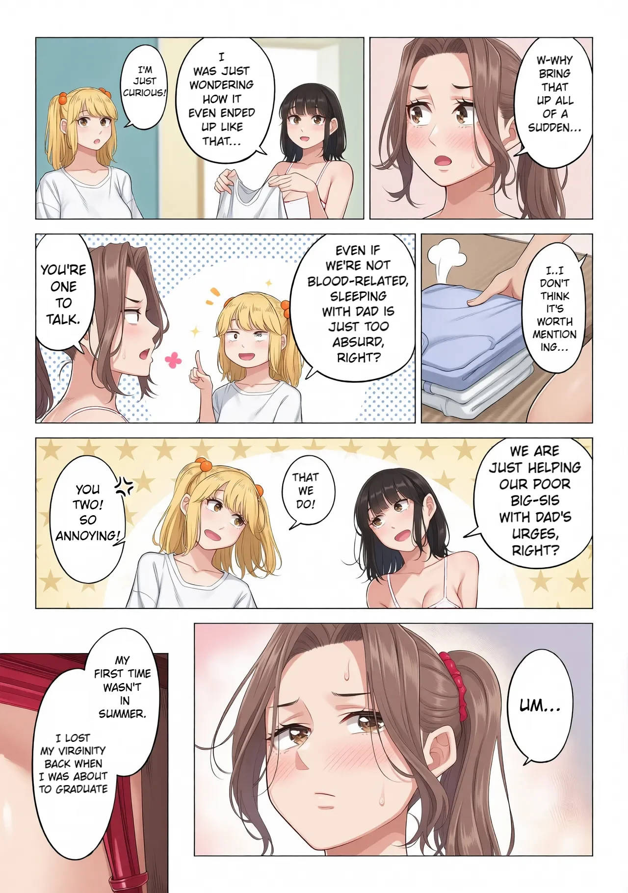 Ogifu-san no Seiyoku Shori wa Watashi tachi Sanshimai no Mochi mawari | Taking the turn - The story of how us three sister took care of our step-father needs - page 75