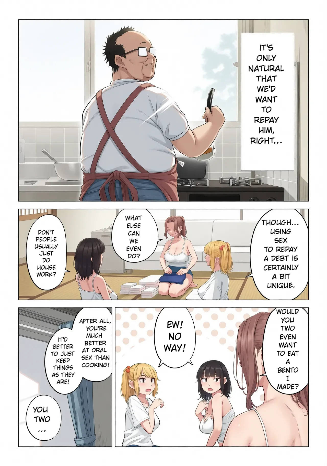 Ogifu-san no Seiyoku Shori wa Watashi tachi Sanshimai no Mochi mawari | Taking the turn - The story of how us three sister took care of our step-father needs - page 97