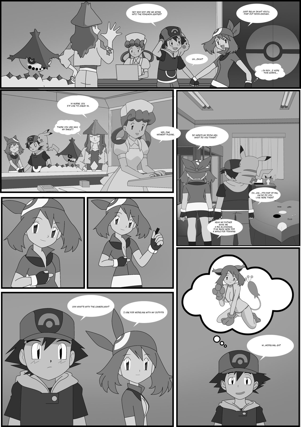 Pokeporn: A room with a virgin! Ash X May - page 3