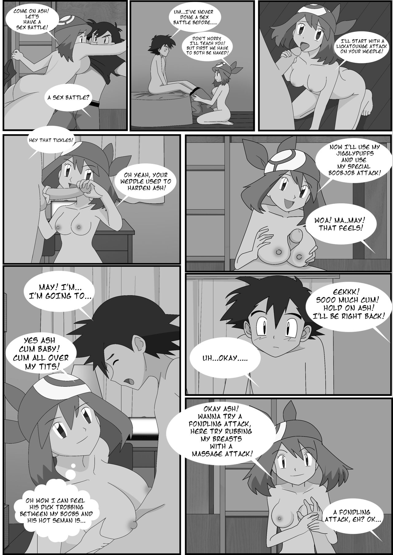Pokeporn: A room with a virgin! Ash X May - page 6